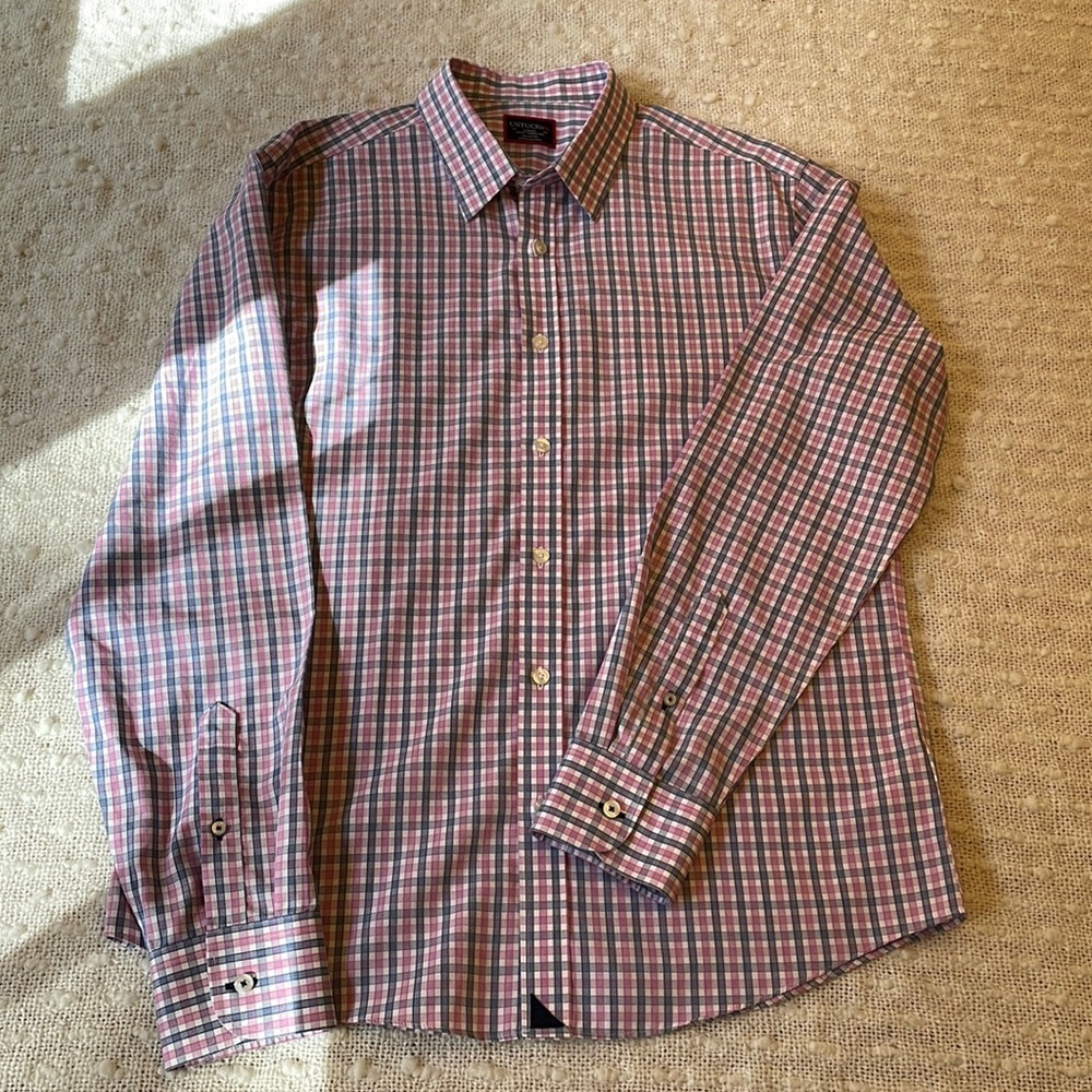 Untuckit mens size L info sleeve dress shirt NWOT